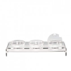 Zicco Cam Kaseli Polikarbon Kapaklı Teşhir Standı 57x19cm - Kase (Bowl) Ø 14cm ZCP-288