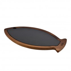 Lava Ahşap Balık Servis Tahtası 24×47 cm, İroko Ağacı