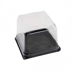 Plastik Yaş Pasta Kutusu Kare 12x12 cm 100 Adetli