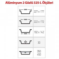 Alüminyum 2 Gözlü Kap 100 Adetli
