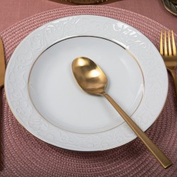 Güral Porselen Bahardalı 6 Adet Çukur Tabak 19cm - Gold