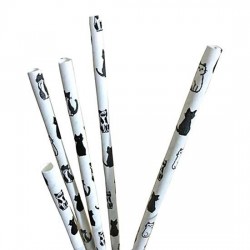 Pipet Kağıt 6x195mm Kedi Desenli 25 Adetli